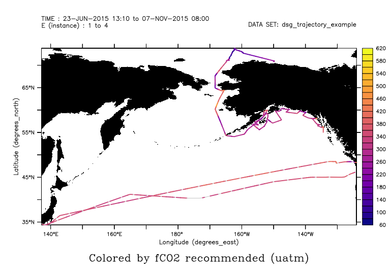 DSG Demo Trajectory data on a map